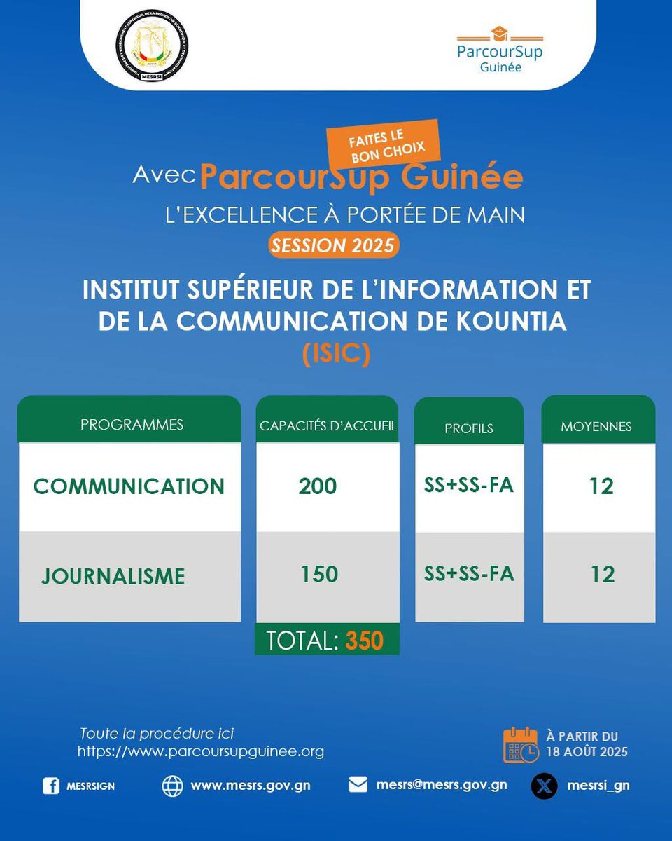 🎓 🇬🇳| 𝐎𝐅𝐅𝐑𝐄𝐒 𝐃𝐄 𝐅𝐎𝐑𝐌𝐀𝐓𝐈𝐎𝐍, 𝐂𝐀𝐏𝐀𝐂𝐈𝐓𝐄́𝐒 𝐃'𝐀𝐂𝐂𝐔𝐄𝐈𝐋 𝐄𝐓 𝐌𝐎𝐘𝐄𝐍𝐍𝐄𝐒 𝐃'𝐀𝐂𝐂𝐄̀𝐒 𝐃𝐀𝐍𝐒 𝐋𝐄𝐒 𝐈𝐄𝐒 𝐏𝐔𝐁𝐋𝐈𝐐𝐔𝐄𝐒

#𝐄𝐧𝐬𝐞𝐢𝐠𝐧𝐞𝐦𝐞𝐧𝐭𝐒𝐮𝐩𝐞́𝐫𝐢𝐞𝐮𝐫 #𝐈𝐧𝐧𝐨𝐯𝐚𝐭𝐢𝐨𝐧 #𝐑𝐞𝐜𝐡𝐞𝐫𝐜𝐡𝐞
