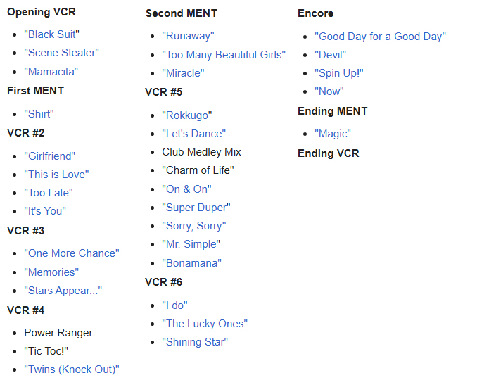 grlcynn's tweet image. SS7 Setlist

#SUPERWEEK
#SUPERWEEK_SS7