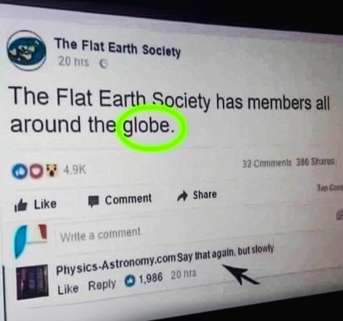 When your slogan defeats your entire belief system.