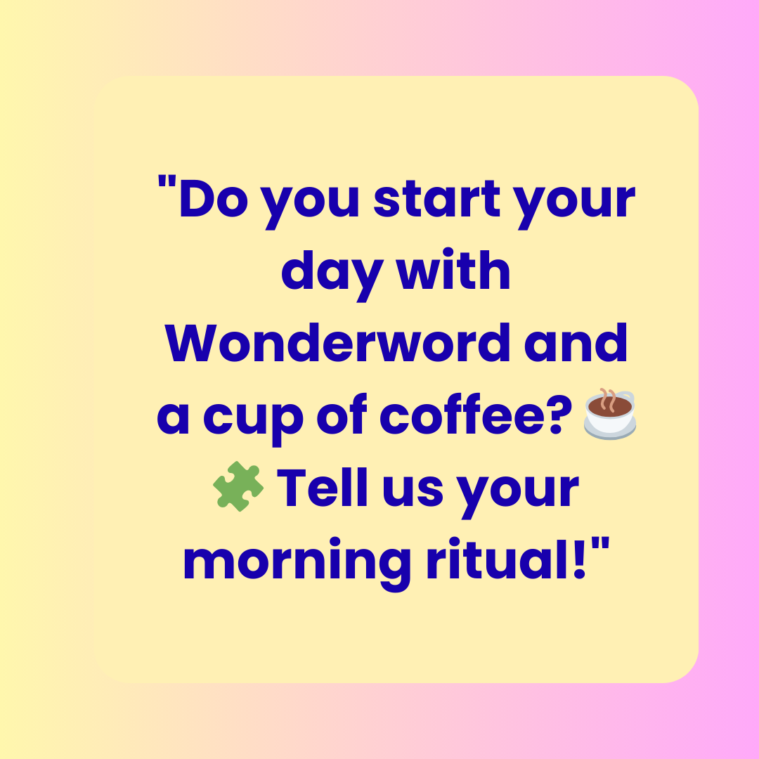 What is your morning ritual? 🌟☕️

#wonderword #wonderwordle #wordsearch #morningritual #coffee #saturday #weekends #puzzles #hobbies