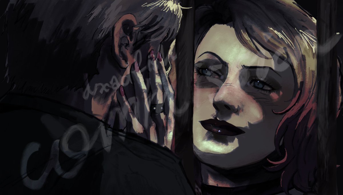 Redraw of James and Maria in the labyrinth for a commission 💖 #silenthill2