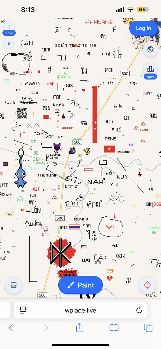 r4snacks's tweet photo. guys i know cambodians don’t know much about https://t.co/RzHaHT1FEw but thai people have drawn disrespectful stuff on our map. If you can, please go to erase them. They might come back again but its so painful to see these awful drawings in cambodia. https://t.co/oHKWVyprre