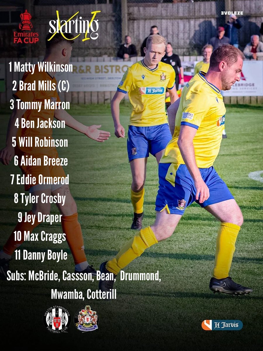 Here’s how we lineup for today’s game against <a href="/Heatonstan/">Heaton Stannington FC</a> in the Preliminary Round of the <a href="/EmiratesFACup/">Emirates FA Cup</a> 🏆📝 

#UTM 💪