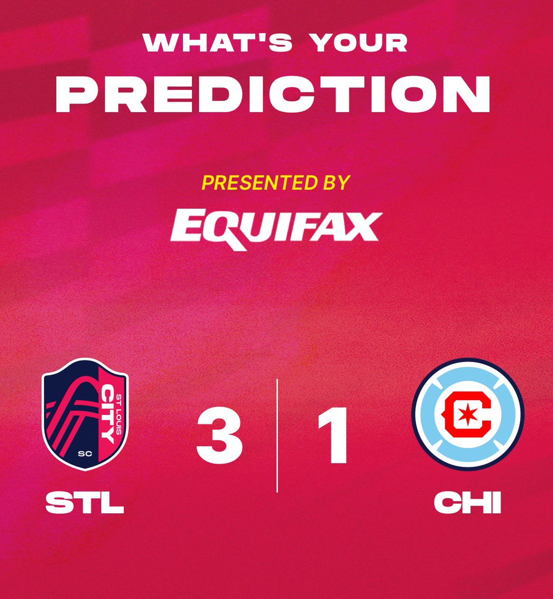 AmberSimm0ns's tweet photo. Here is my prediction for
@MLS #Matchday 2️⃣6️⃣:

⚽️ @stlCITYsc 🆚 @ChicagoFire
📆 8/16/2025
🕢 7:30 pm CST
🏟️ @SeatGeekStadium

#CHIvSTL x #StartingXI
#AllForCITY🫶🏼 #RiseForCITY🙌🏼 https://t.co/2u4ZvKVKsc