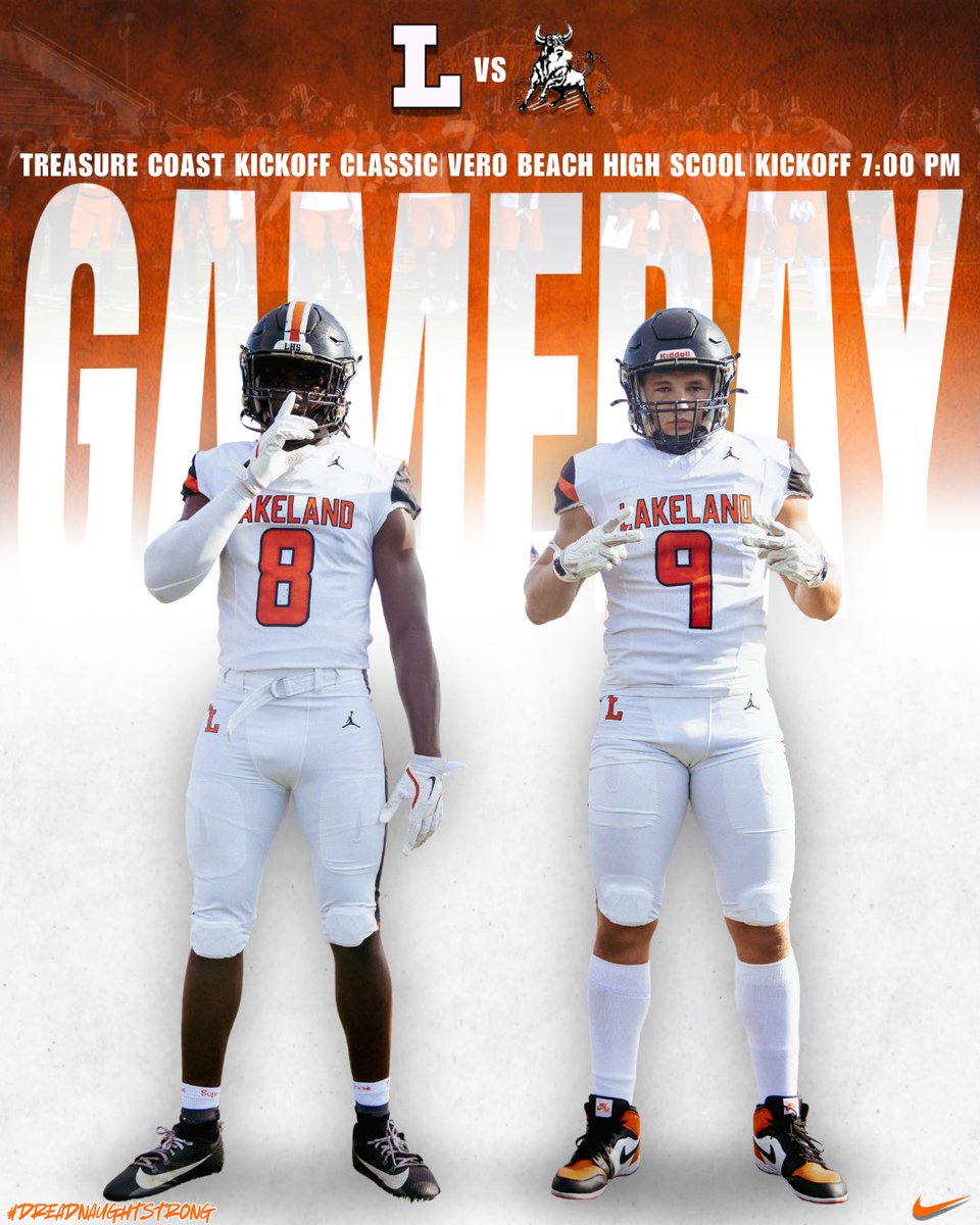 Lakeland Dreadnaughts (@lhsnaughts) on Twitter photo IT’S GAMEDAY⚓️
#9 Lakeland vs #5 Miami NW 🚨
7:00 PM Kickoff ⏰ Vero Beach High School📍<a href="/Kelvin_Broome/">Coach KB</a> <a href="/coachhenn12/">Henderson Taylor</a> <a href="/CoachHarb/">Kerry Harbin</a> <a href="/damheswift_3/">Tariq Young III 🍀</a> <a href="/milenasavich/">Milena Savich</a> IT’S GAMEDAY⚓️
#9 Lakeland vs #5 Miami NW 🚨
7:00 PM Kickoff ⏰ Vero Beach High School📍<a href="/Kelvin_Broome/">Coach KB</a> <a href="/coachhenn12/">Henderson Taylor</a> <a href="/CoachHarb/">Kerry Harbin</a> <a href="/damheswift_3/">Tariq Young III 🍀</a> <a href="/milenasavich/">Milena Savich</a>