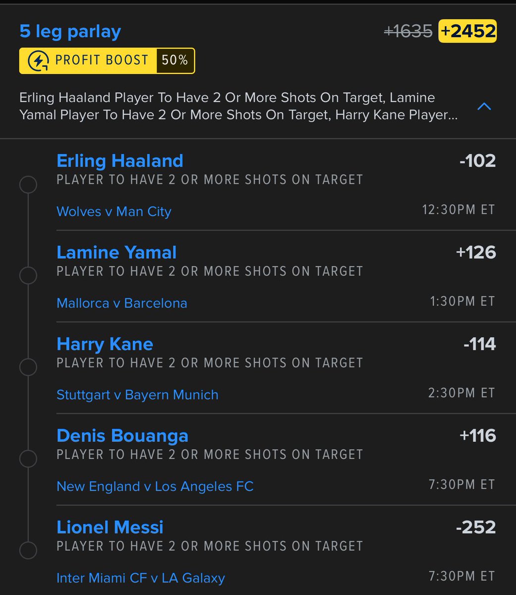 Soccer Play #2 SOT Parlay 🚀 ⚽️