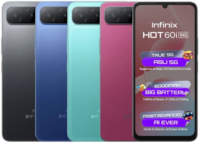 Abnop Seifo (@abnop_itech) on Twitter photo Infinix Hot 60i 5G | A Budget Champ ๐ฅ
๐ฑ 6.75" 120Hz HD+ LCD
ยป IR blaster, side fingerprint scanner
๐ง๏ธ IP64
๐ณ Dimensity 6400
๐๏ธ 4GB RAM, 128GB storage
๐ท 50MP Dual cams ๐คณ๐ป 5MP
๐ 6,000mAh
โก 18W charging & 10W reverse
๐ฆ Android 15
๐ธ AT โน9,299 ($105)
#InfinixHot60i
#Infinix Infinix Hot 60i 5G | A Budget Champ ๐ฅ
๐ฑ 6.75" 120Hz HD+ LCD
ยป IR blaster, side fingerprint scanner
๐ง๏ธ IP64
๐ณ Dimensity 6400
๐๏ธ 4GB RAM, 128GB storage
๐ท 50MP Dual cams ๐คณ๐ป 5MP
๐ 6,000mAh
โก 18W charging & 10W reverse
๐ฆ Android 15
๐ธ AT โน9,299 ($105)
#InfinixHot60i
#Infinix