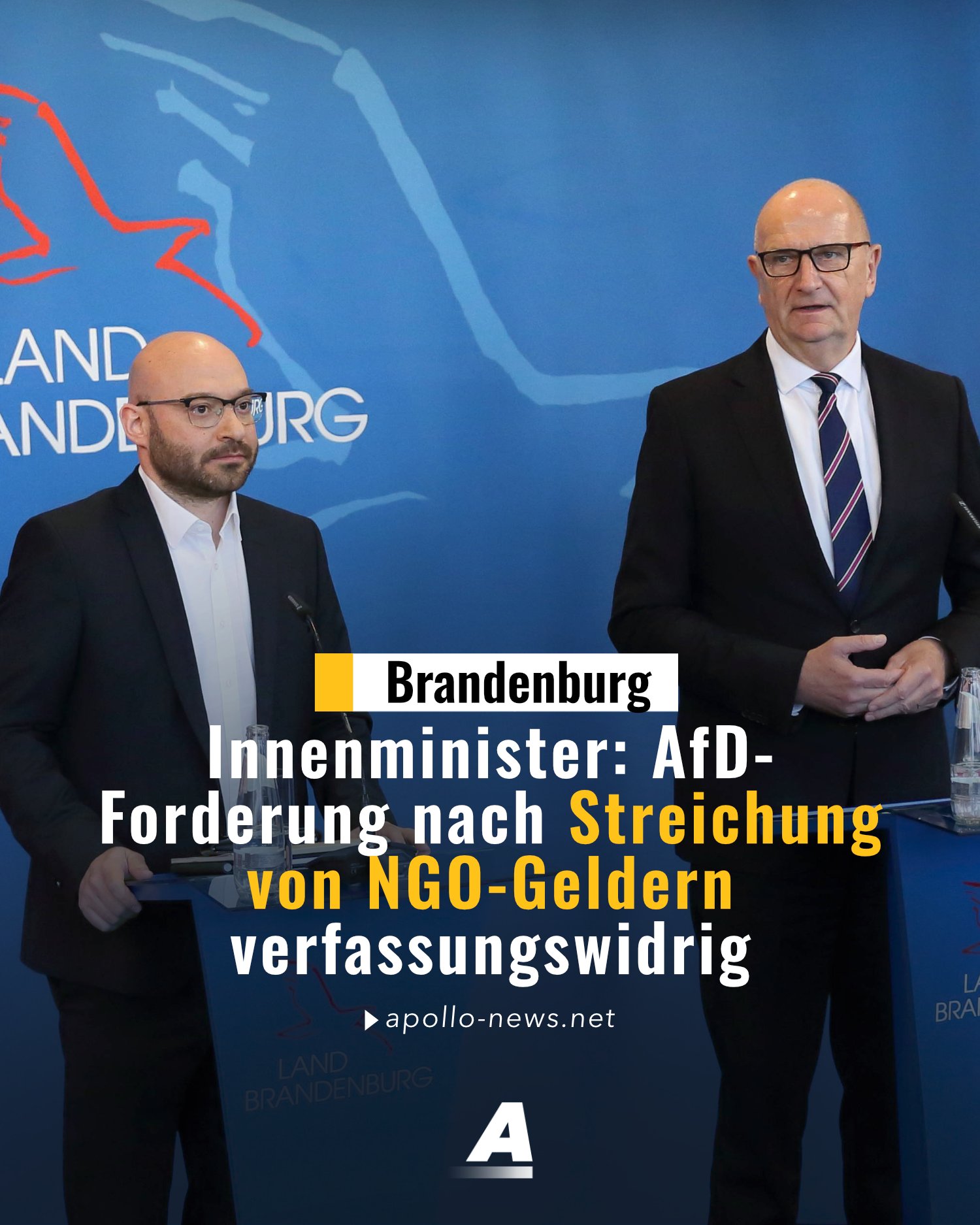 Brandenburgs Innenminister René Wilke nennt AfD-Anträge zur Streichung von NGO-Geldern als Beleg für...
