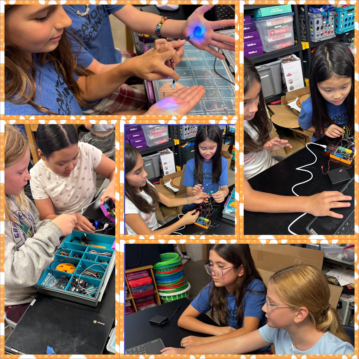 ✨ Makerspace Magic! ✨ Sixth graders dove into a quick tutorial with <a href="/birdbraintech/">BirdBrain Technologies</a> Hummingbird LEDs—first singles, then colored lights. Their excitement was unstoppable, and the sky’s the limit with this crew! 🚀💡 #STEM #Coding <a href="/CanyonSpringsDV/">Canyon Springs STEM Academy</a> <a href="/DVUSD/">Deer Valley Unified School District</a>