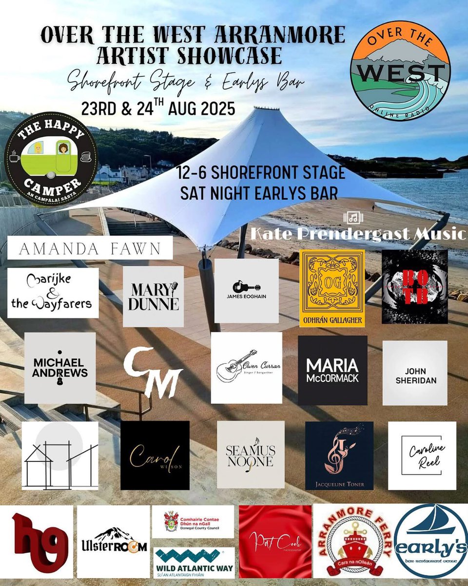 Hi lads I have some great news I have been invited back again for the second year of Over the West Artist Showcase 2025 which is taking place on Arranmore Island 23rd and 24th August. A massive thanks to Over The West Online Radio and Maria McCormack Music for having me play