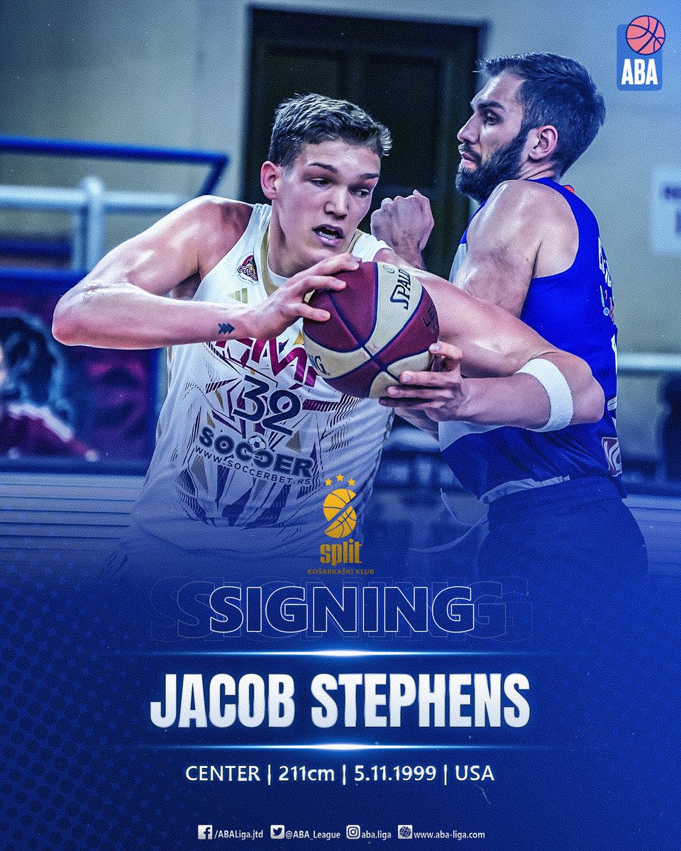 IT'S OFFICIAL: Jacob Stephens is the new <a href="/kksplit_/">KK Split</a> player!

🔗: aba.tips/b8u #ABALiga