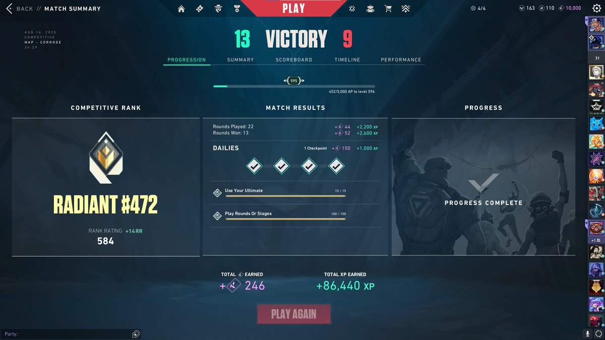 Cha0sVAL's tweet image. First time Radiant after being Immortal since EP4. 
Thanks to my goated duos. 25 years young in my prime🤠