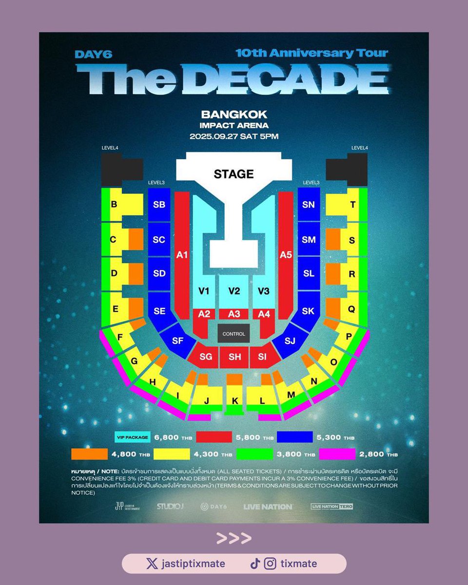 jastiptixmate's tweet photo. JASTIP / JASA WAR / TICKETING SERVICE

[2025 DAY6 10th Anniversary Tour <The DECADE> in BANGKOK]

Fee 325-400k/tix
✅ Customer’s data
✅ 100% refund if not secured
👥 Experienced

BOOKSLOT
🔗 https://t.co/pQIKGMAMEV

#DAY6 #KPOP #DAY6TOUR #MYDAY #DAY6CONCERT #DAY6inBANGKOK https://t.co/kgZrkcUu7W