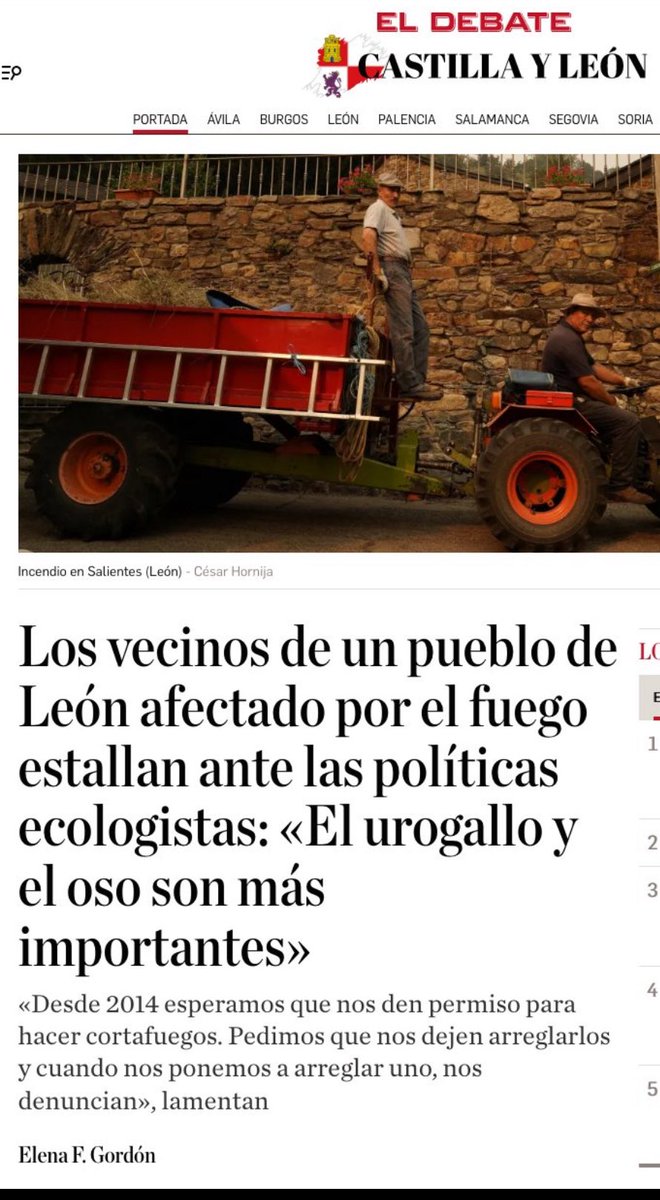 Los vecinos de un pueblo de León afectado por el fuego estallan ante las políticas ecologistas: 

«Desde 2014 esperamos que nos den permiso para hacer cortafuegos»