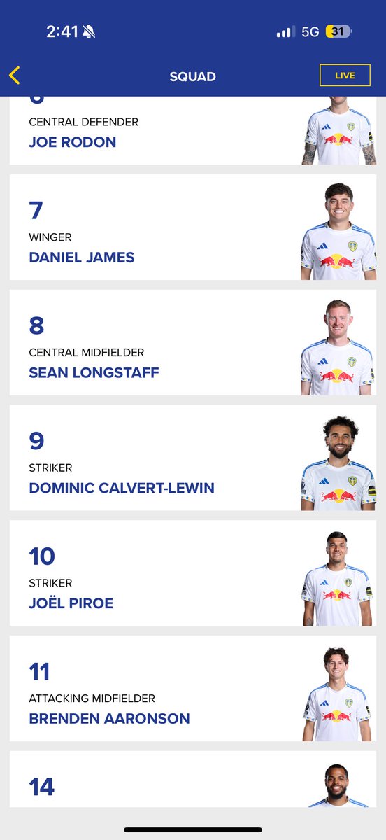 An update on the #lufc app.. DCL takes the number 9