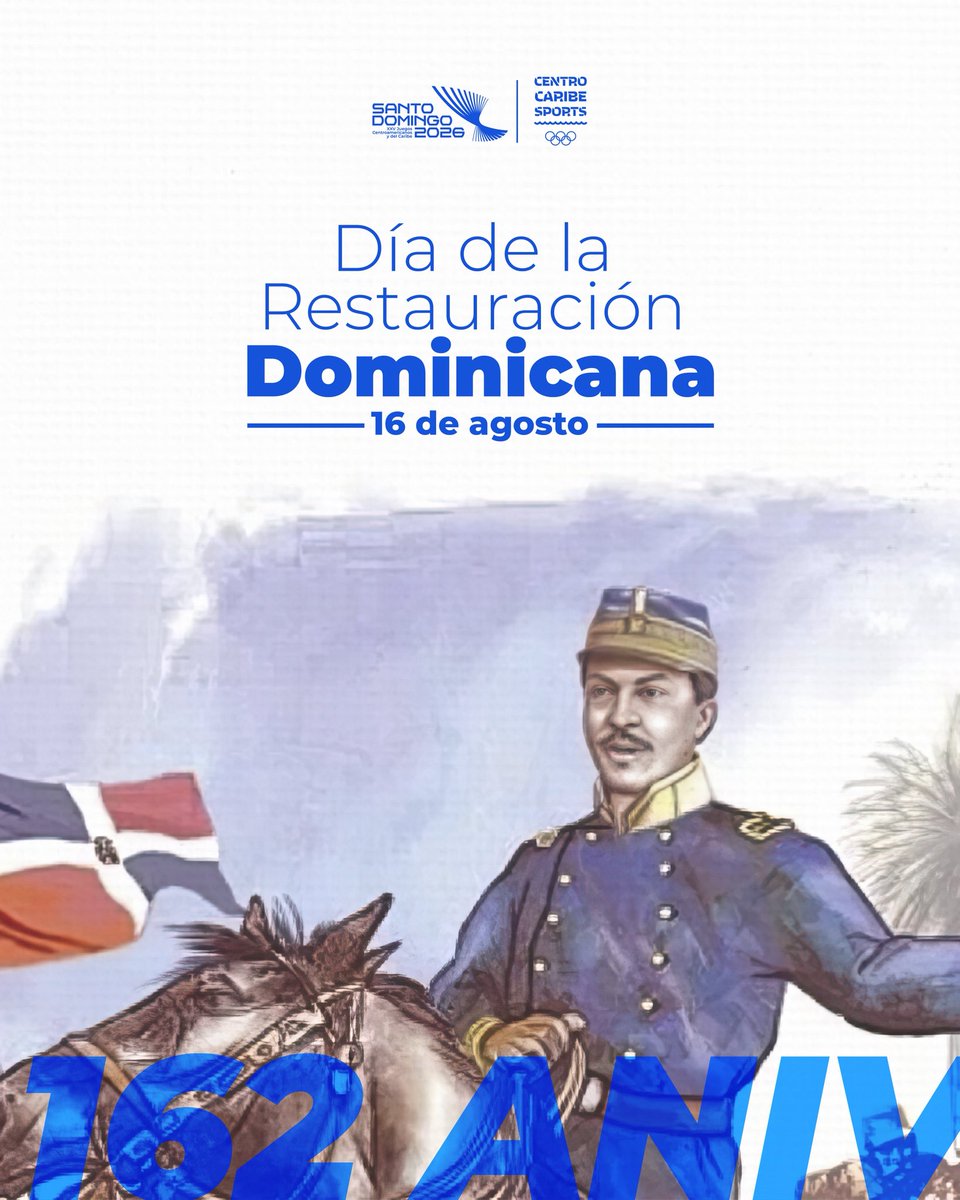 Hoy celebramos el Día de la Restauración Dominicana, recordando la valentía de nuestros héroes de 1863. Su lucha nos inspira a seguir construyendo un país fuerte, unido y listo para recibir al deporte de toda la región y seguir dejando huellas en la historia.🇩🇴✨