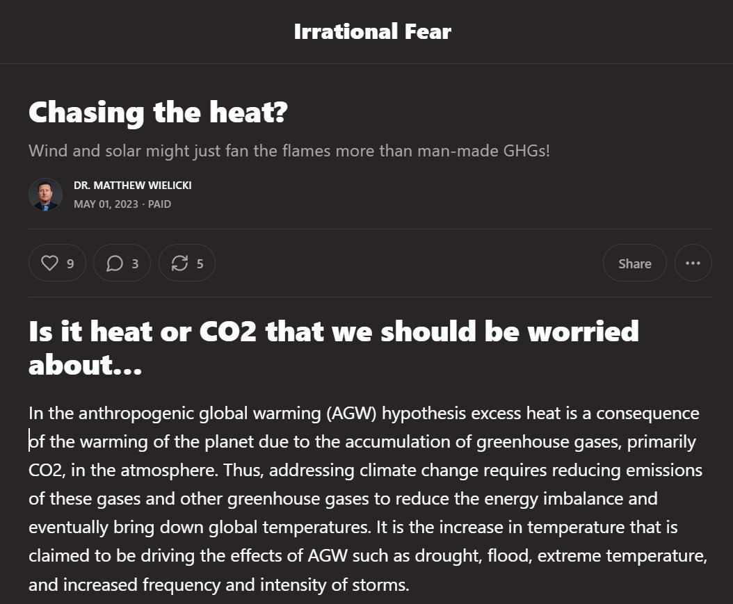 Wind &amp; solar heat the surface more than CO₂ ever has.

Studies show:
🌬️ Wind farms warm nights by up to 0.7°C per decade
☀️ Solar plants raise temps 3–4°C at night

That’s hotter than the entire century of AGW warming.

Full piece 👇 irrationalfear.substack.com/p/chasing-the-…