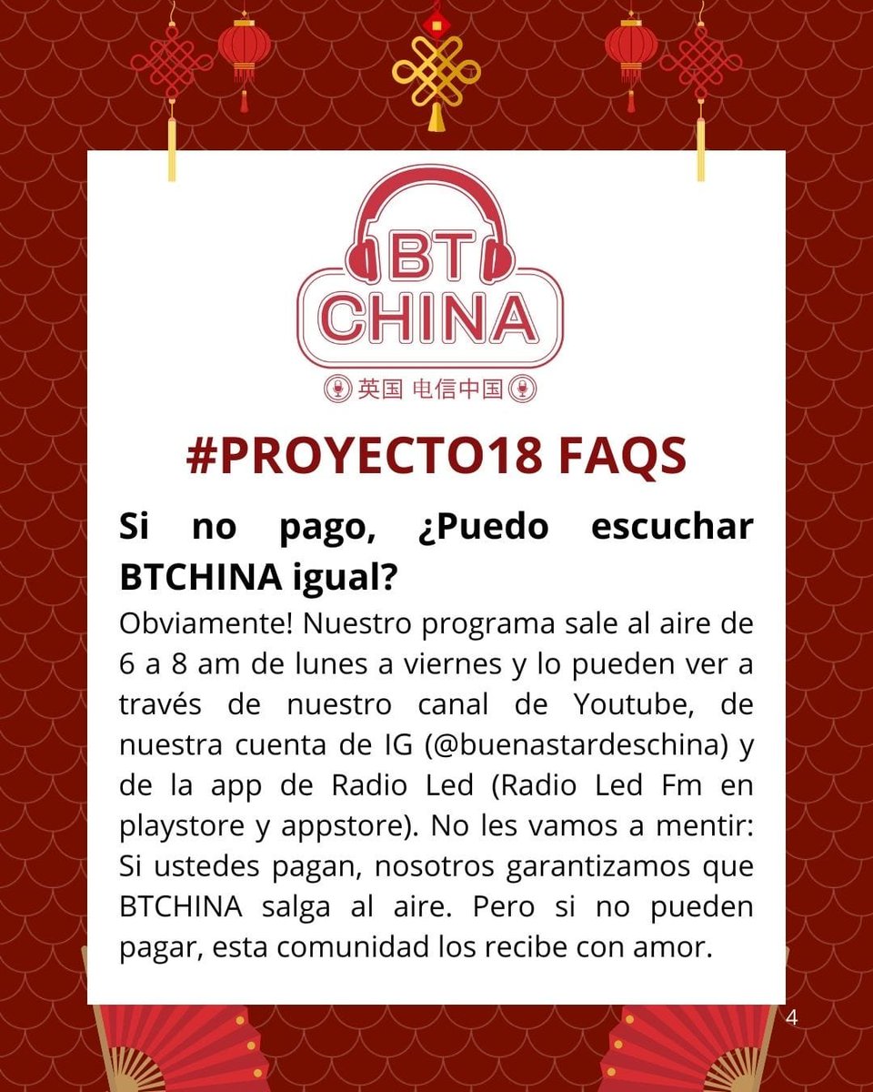 VUELVE BUENAS TARDES CHINA Y PRESENTA EL PROYECTO 18

Entrá ya a buenastardeschina.com.ar y empezá a participar de una experiencia en la que el programa que te gusta depende de vos. 

#soychino 

(Va hilo explicativo)
👇👇👇