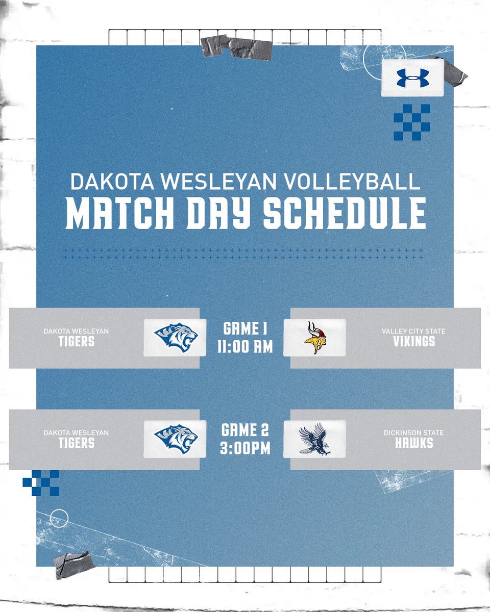 DWU Athletics (@dwusports) on Twitter photo ๐ | #GAMEDAY | (RV) <a href="/DWUVolleyball/">DWU Volleyball</a>ย ย
๐ (RV) Valley City State & Dickinson Stateย
๐ W.E. Osmon Fieldhouse - Valley City, NDย
โฐ 11:00 AM & 3:00 PM
G1 ๐ฅ tinyurl.com/mrxd7ndy
G2 ๐ฅ tinyurl.com/2r7vn7rv
G1 ๐ tinyurl.com/yvw7w3wh
G2 ๐ tinyurl.com/ynnt4dna
#RollTige ๐ | #GAMEDAY | (RV) <a href="/DWUVolleyball/">DWU Volleyball</a>ย ย
๐ (RV) Valley City State & Dickinson Stateย
๐ W.E. Osmon Fieldhouse - Valley City, NDย
โฐ 11:00 AM & 3:00 PM
G1 ๐ฅ tinyurl.com/mrxd7ndy
G2 ๐ฅ tinyurl.com/2r7vn7rv
G1 ๐ tinyurl.com/yvw7w3wh
G2 ๐ tinyurl.com/ynnt4dna
#RollTige