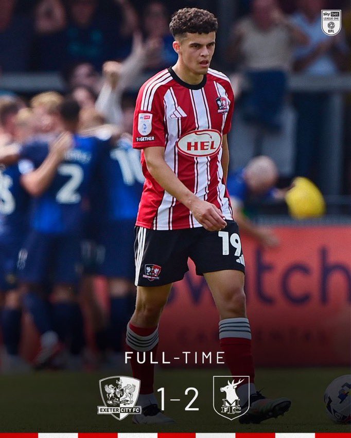 Exeter City (1.58) 1-2 (1.02) Mansfield Town

Some poor defending means City leave with nothing 😣

#ECFC #Stags