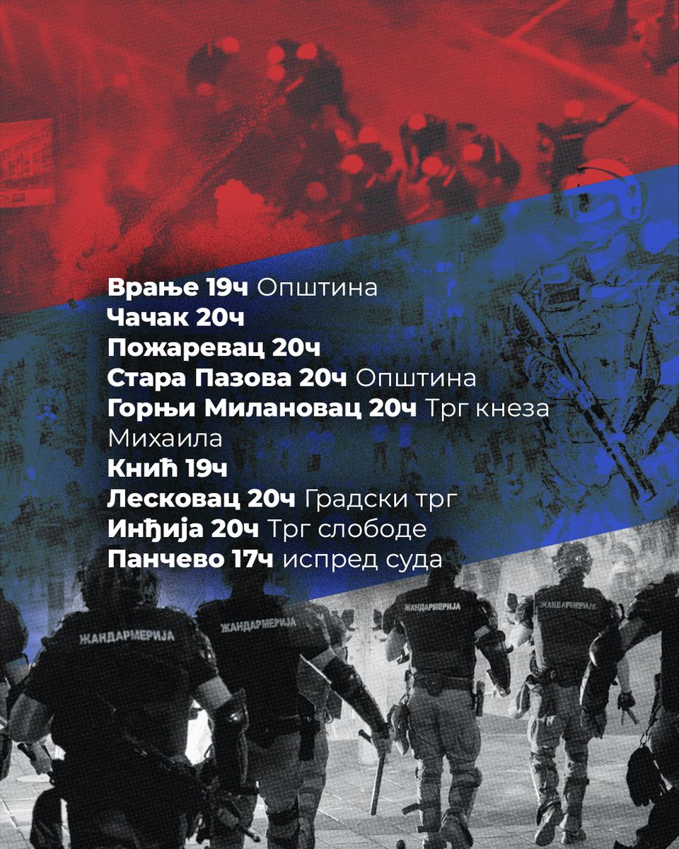 СРБИЈА СЕ УМИРИТИ НЕ МОЖЕ! 

Уколико нека локација недостаје, напишите је у коментарима! 👇🏼