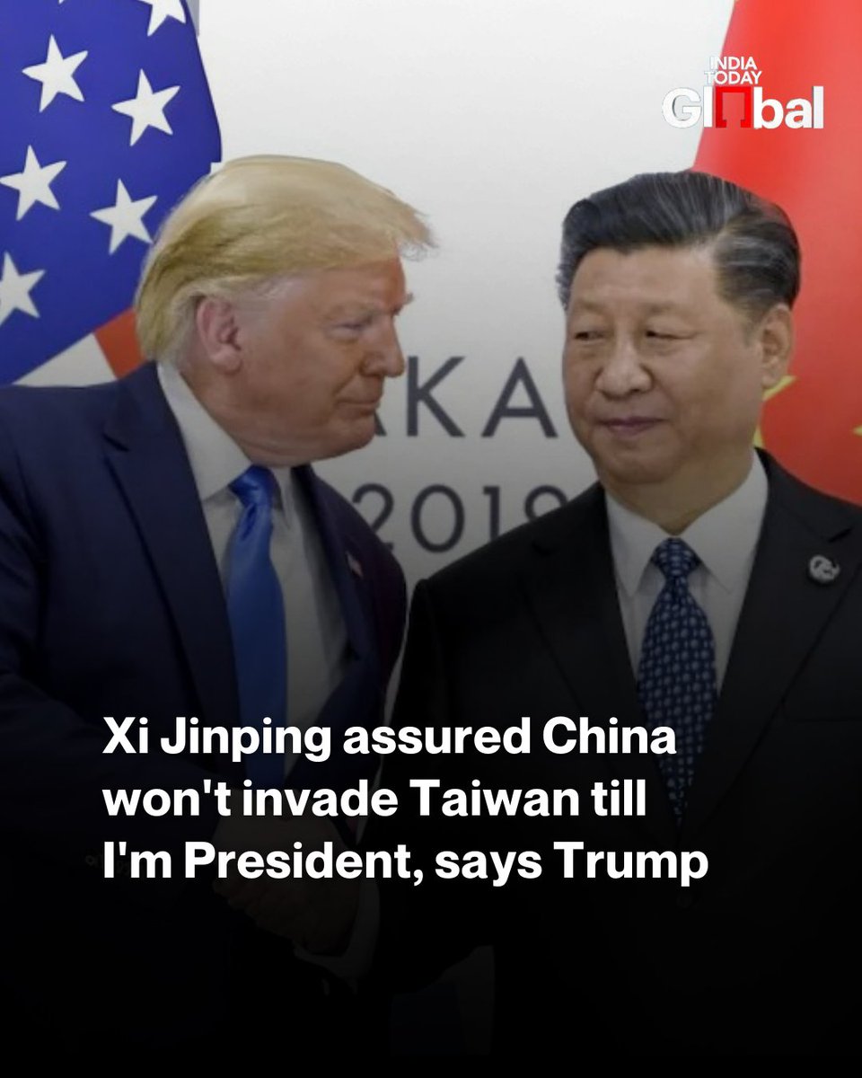 US President Donald Trump said Chinese President Xi Jinping assured him  that China would not invade Taiwan during his presidency. Trump revealed  the remarks in a Fox News interview, adding Xi emphasised