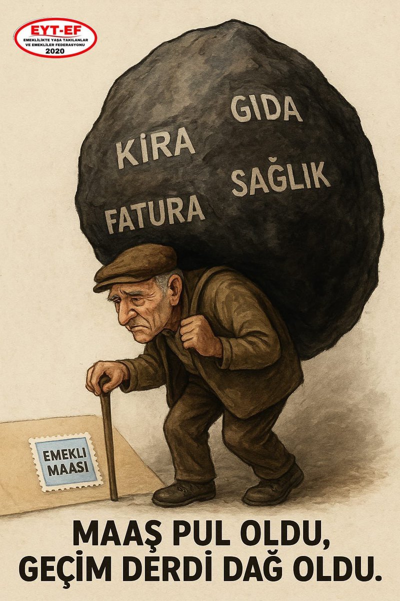 Kira ,gıda ,fatura ,sağlık derken maaş pul oldu ,geçim derdi dağ oldu

#EmekliBittiCanınaYetti 
#5000KısmininCanınaTakEtti