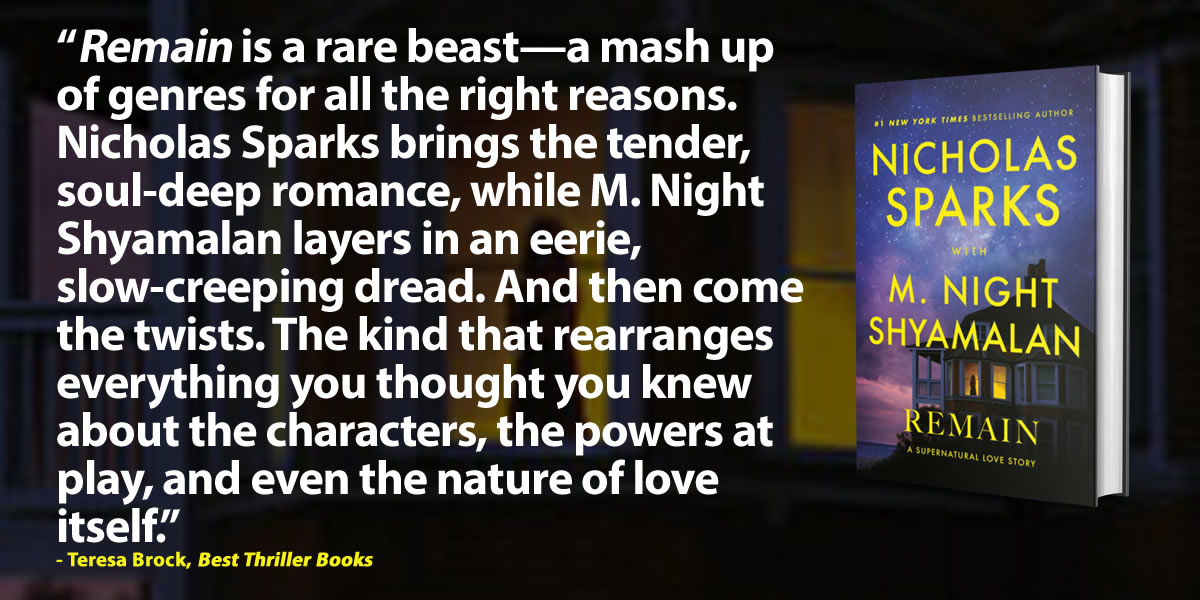 Best Thriller Books (@bestthrillbooks) on Twitter photo REMAIN by <a href="/NicholasSparks/">Nicholas Sparks</a> and @mnightshyamalan (pub. by <a href="/randomhouse/">Random House Group</a> 10/24/25)
Read a review by <a href="/FullyBookedInKY/">FullyBookedInKentucky</a>: bestthrillerbooks.com/teresa-brock/r… REMAIN by <a href="/NicholasSparks/">Nicholas Sparks</a> and @mnightshyamalan (pub. by <a href="/randomhouse/">Random House Group</a> 10/24/25)
Read a review by <a href="/FullyBookedInKY/">FullyBookedInKentucky</a>: bestthrillerbooks.com/teresa-brock/r…