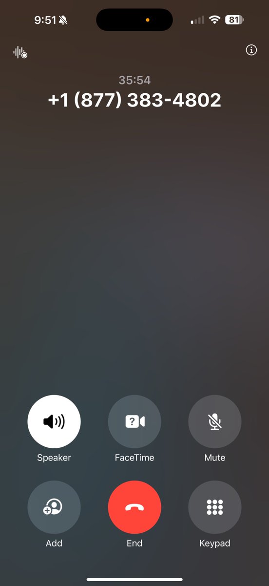 The hold time with <a href="/CapitalOne/">Capital One</a>  is ridiculous! Going on almost 40 mins !