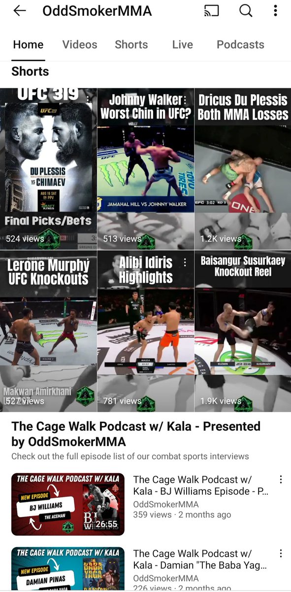 Bunch of new highlight reels, finish compilations and other content up on our YouTube channel for UFC 319, UFC Shanghai, UFC Paris &amp; More!

Huge thank you to everyone who has subscribed and helping us continue to grow our brand! 🙏💯

youtube.com/@oddsmokermma?…

#UFC319 #MMATwitter
