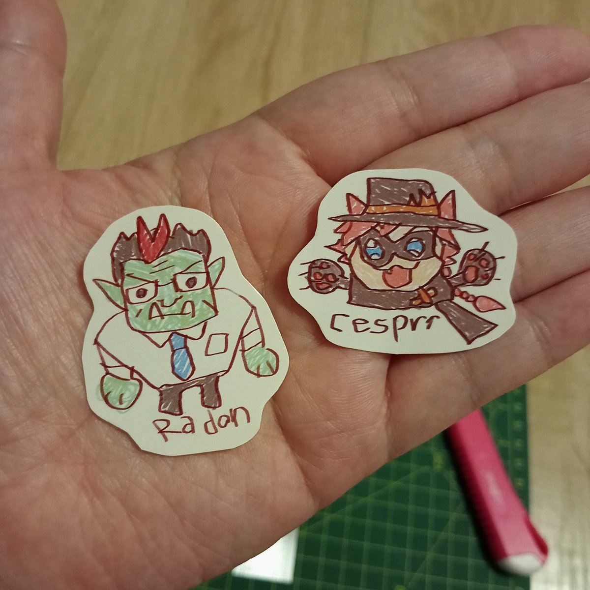 Quick scrunkly stickers of orc man and spy kittur man

#caspurrtfolio #randonarts