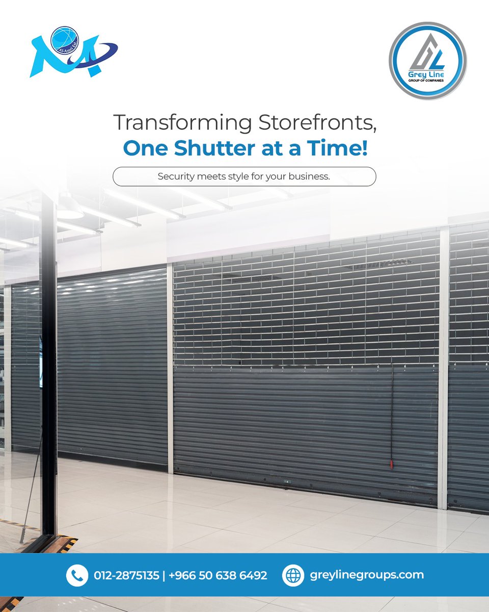 greyline_co's tweet image. 🔒 Style meets security! Transform your storefront with Grey Line shutters.

📞 012-2875135 | +966 50 638 6492
🌐 greylinegroups.com

#GreyLineGroup #SecureWithStyle #StorefrontSolutions #BusinessShutters #ModernStorefront