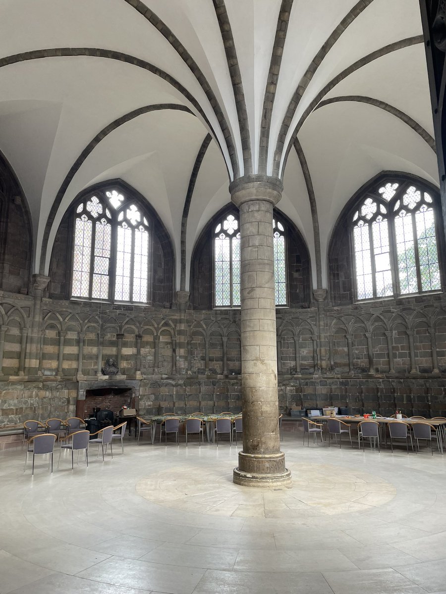 The only round chapter house in Britain- Worcester cathedral-the Romanesque tracery on the walls