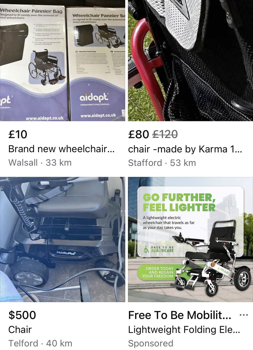 StephK1982's tweet photo. @facebook @Meta why is it you can buy a used wheelchair FROM  #facebookmarketplace BUT you won’t allow my husband to sell a used wheelchair?!? It’s apparently against your community guidelines?!? WTH?!? https://t.co/3RUbllvkJj