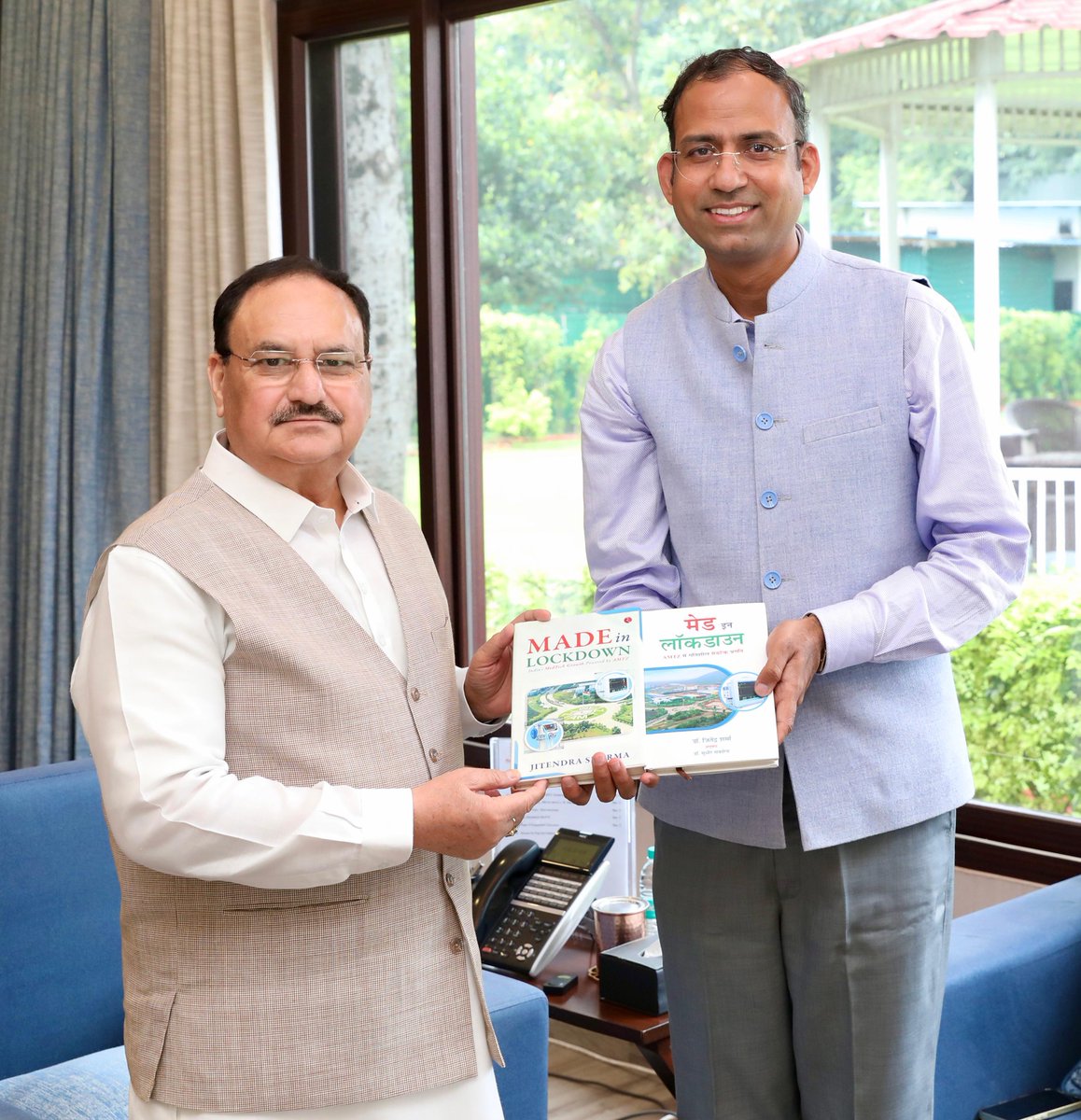 OfficeofJPNadda's tweet image. Dr. Jitendra Sharma, MD &amp;amp; Founder-CEO of AMTZ, called on BJP National President &amp;amp; Union Minister Shri @JPNadda Ji. AMTZ, world’s largest medical technology zone, is dedicated to advancing the vision of Atmanirbhar Bharat in medical technology through innovation and self-reliance.