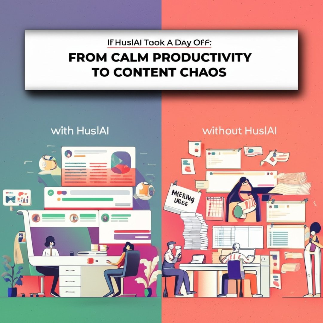 Husl_ai's tweet photo. Imagine a day without content AI. HuslAI ensures your content flow remains calm and organized, avoiding the chaos of a blank calendar. 
https://t.co/5TzRLPx6Hh
#CreatedWithHuslAI #HuslAI https://t.co/eNwo5zOu3I