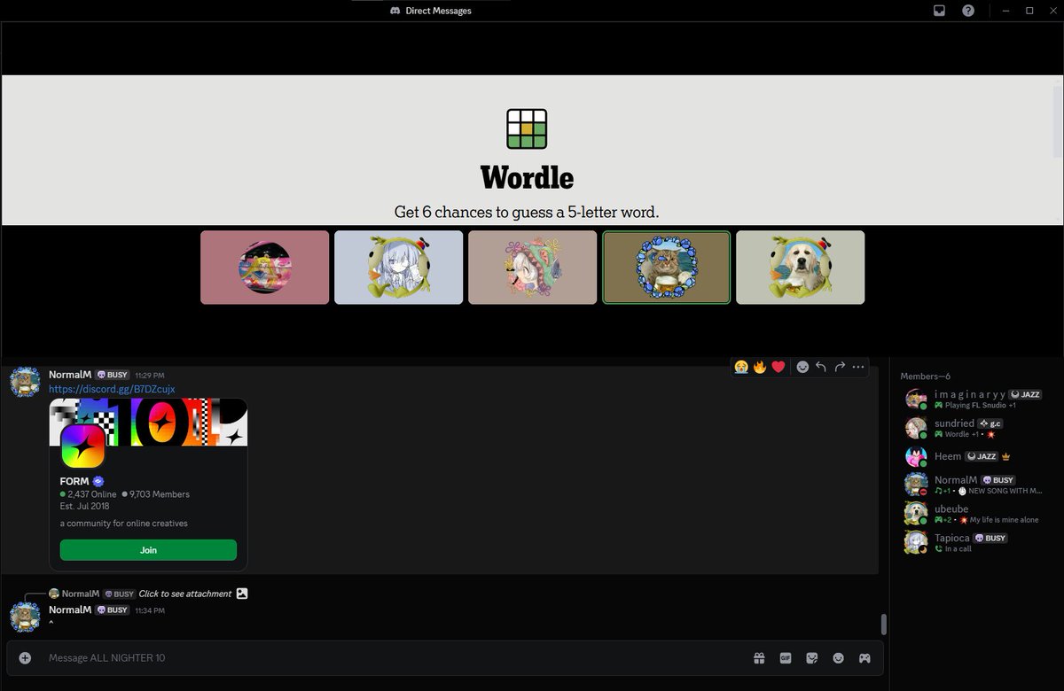 all nighter just started and we playin wordle dawg 😭😭 #ALLNIGHTER10