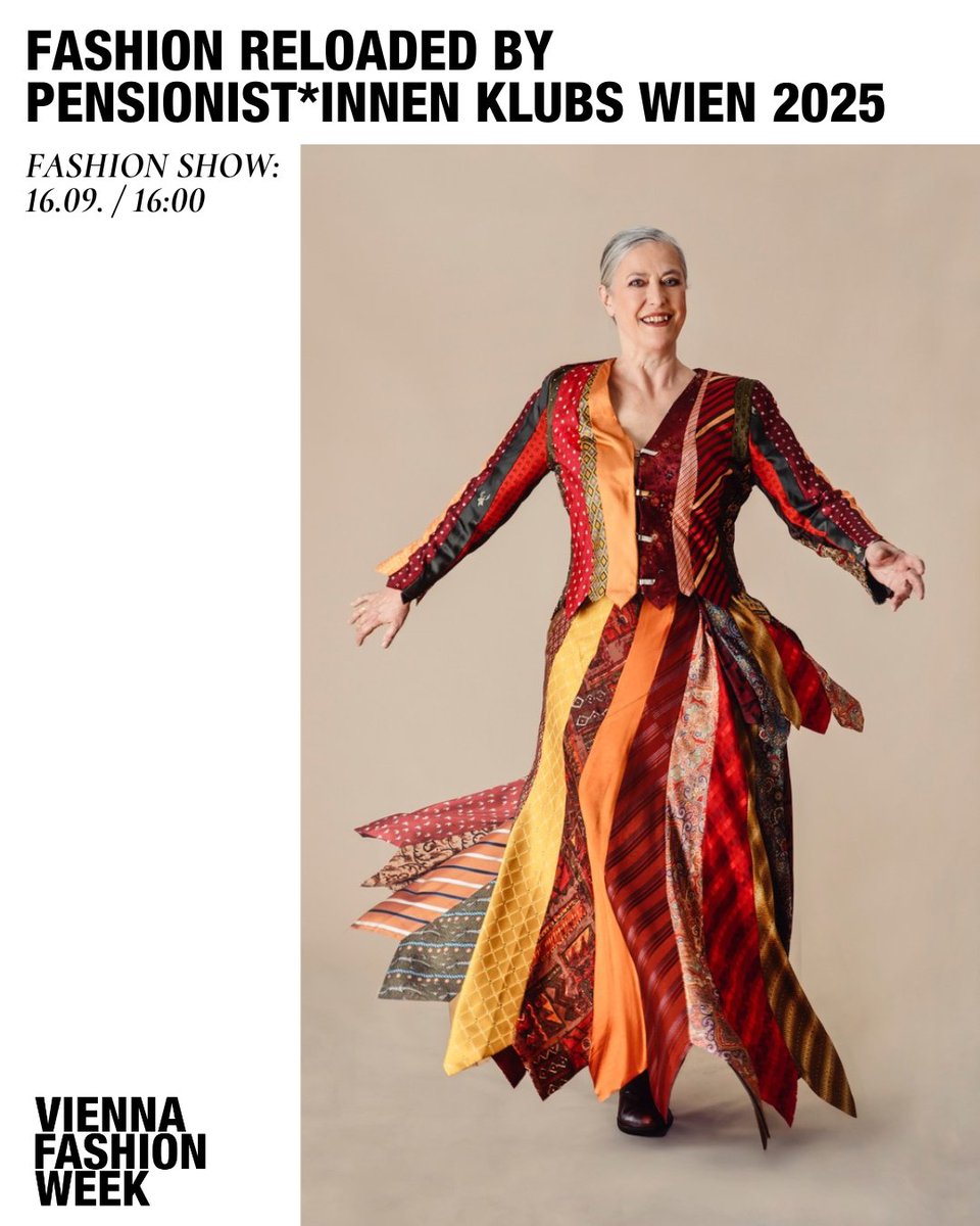 The Vienna Pensioners’ Clubs returns to therunway with a collection that’s more daring than ever.

viennafashionweek.com/designer/fashi…

#ViennaFashionWeek25 #ViennaFashionWeek #VFW25 #FashionShows #Fashion #Fashionista #Mode #Design #Designer #UpcycledFashion #SustainableStyle