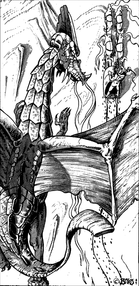 Fang dragons, also known as gray dragons, were susceptible to seemingly random outbursts of rage and violence. They were exceptionally cruel, and had a tendency to "play" with their food.
#dnd #forgottenrealms #Realmslore 

📖: Dragon 146
🎨: Tom Baxa

forgottenrealms.fandom.com/wiki/Fang_drag…