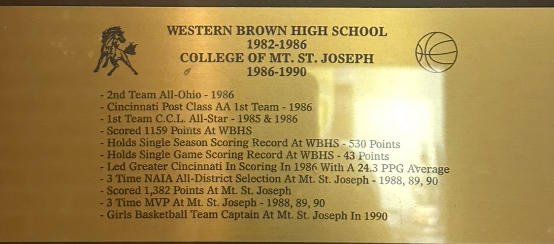 Little Saturday morning volleyball at Western Brown and guess which Ross principal is in their HoF!?!! Mrs. Bolin!