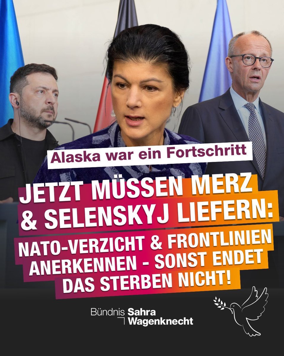 SWagenknecht's tweet image. Der Gipfel in Alaska war keine Enttäuschung. Dass sie sich überhaupt getroffen haben, ist schon ein diplomatischer Fortschritt im Vergleich zu den letzten Jahren. Es macht die Welt ein Stück sicherer, wenn die #USA und #Russland wieder auf höchster Ebene miteinander sprechen.…