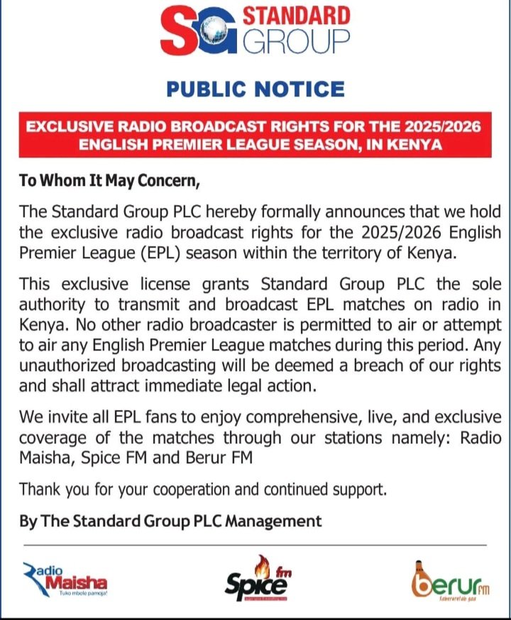 SilverKayondo's tweet image. Media broadcasting, exclusivity, and the territorial principle 

#SportsLaw #broadcasting #MediaLaw #radio #exclusivity #Kenya #EPL #football #soccer