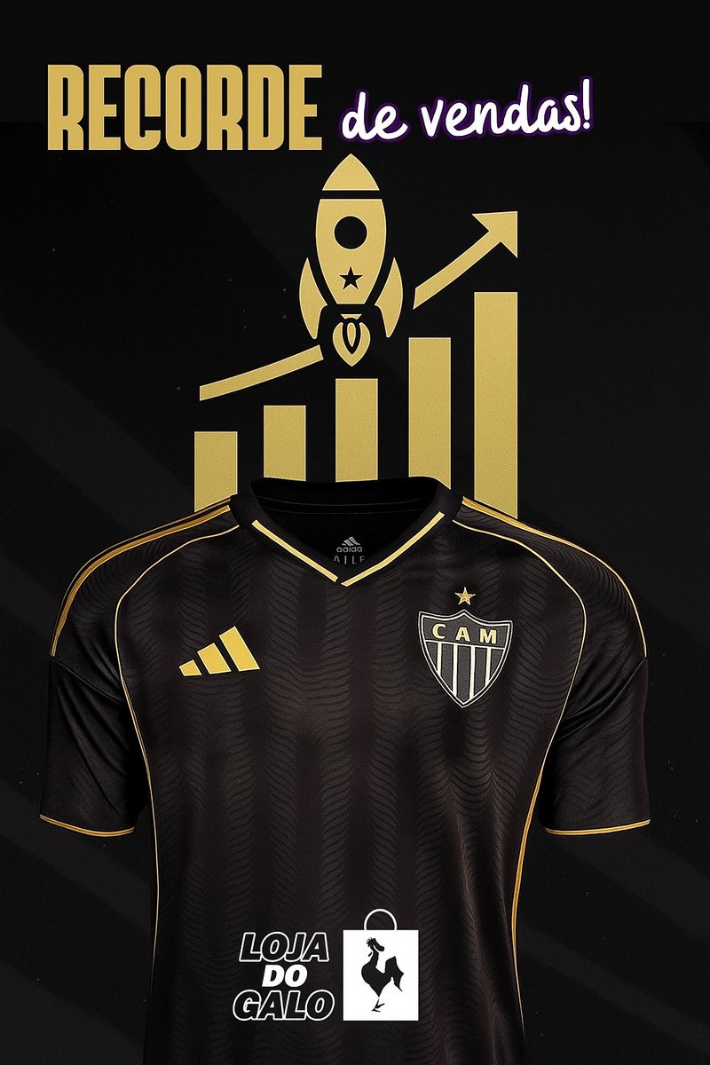 A camisa jogo 3 representou um recorde absoluto de vendas de um único modelo nas Lojas do Galo Betim, Betânia e Savassi.

Em média foi vendida uma camisa a cada 5 min.

🚀 Se não encontrou o tamanho desejado, deixe seu nome numa lista de espera pelo 📲 wa.me/553132252261