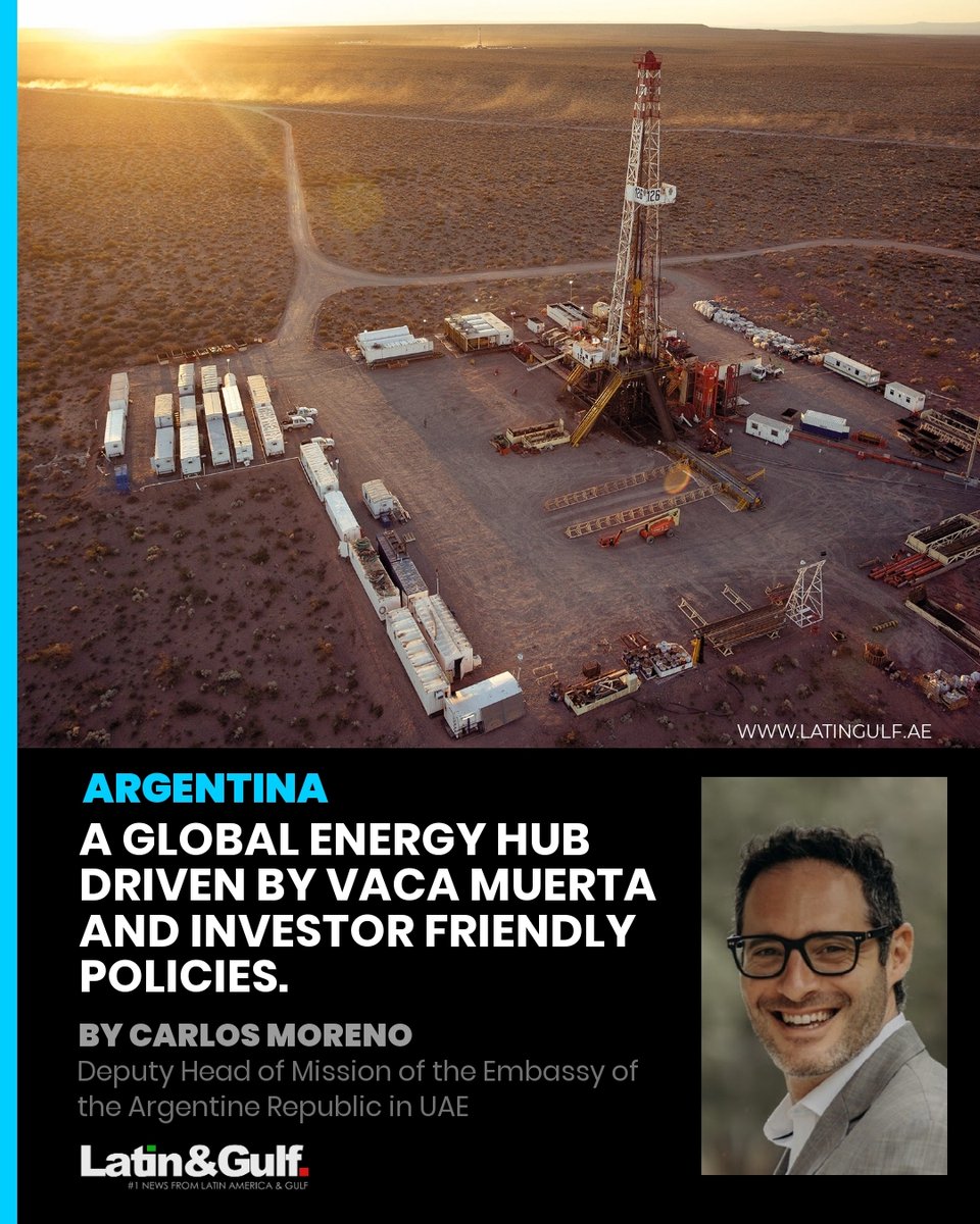 Argentina is rapidly emerging as a key player in the global energy landscape. With world class shale reserves, particularly in Vaca Muerta, and a stable legal framework designed to attract large scale investment.
<a href="/JMilei/">Javier Milei</a> <a href="/Cancilleria_Ar/">Cancillería Argentina 🇦🇷</a> <a href="/YPFoficial/">ypfoficial</a> 
👉 latingulf.ae/business