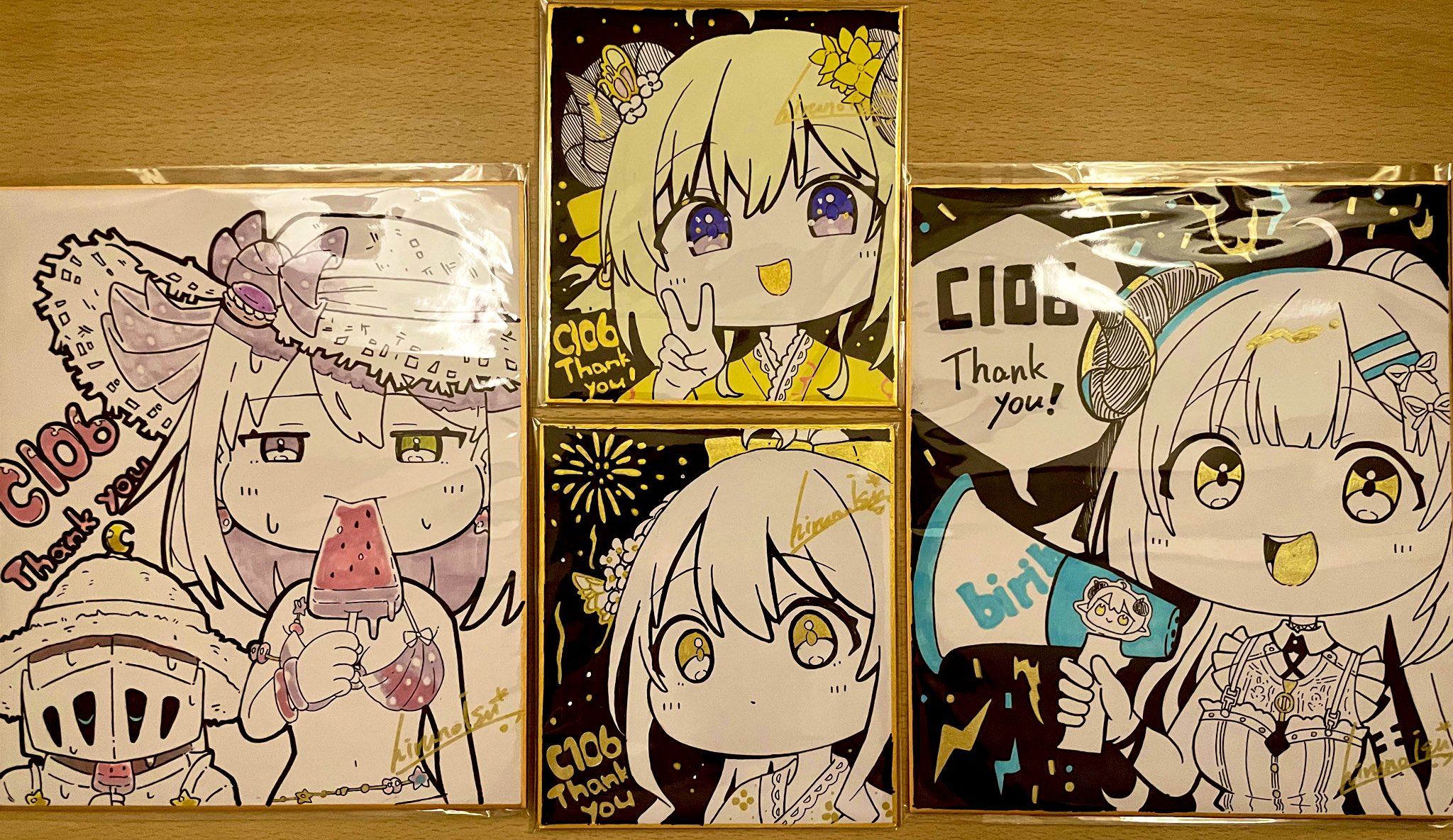 すのこタン。三ツ雪柚菜+Ixy先生　サイン色紙 すのこタン。三ツ雪柚菜+Ixy先生 サイン色紙 書 - 書