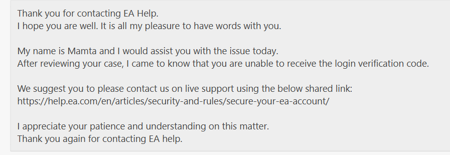 RockandroIIer's tweet photo. Imagine EA asks you to go to a live chat which does not exist. 

What is your message @EAHelp @EA  ? https://t.co/FfeiaQBpRJ