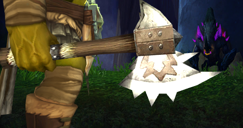 RazaronMadeye's tweet photo. So I was doing the new questline in Arathi and noticed the Hammerfall guards had updated textures of old orc axes, could we possibly be able to mog them please? Thank you! Old and new SS provided. 

(also, could you do it for all the old orc weapons? SS added) @WarcraftDevs https://t.co/j4Be6enskL