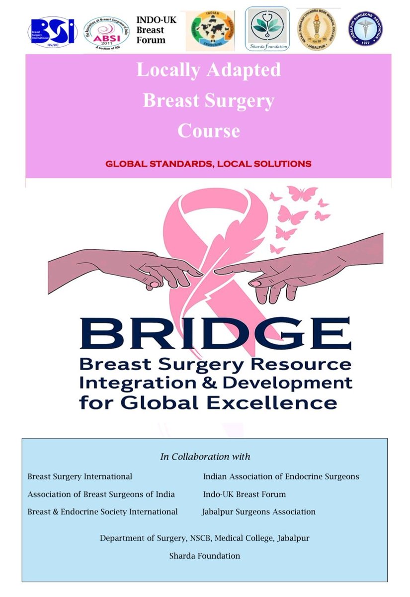 drskyind's tweet photo. What do you call a course that fills up within 24 hours of announcement?
✅ A course that answers a real need.
✅ A course that shows the huge demand for evidence-based, resource-sensitive breast cancer training in India.
We are overwhelmed by the response to the BRIDGE Course 2025 – Locally Adapted Breast Surgery Course. Within a single day, we touched the 50-seat limit. Many surgeons from across the country are still writing to us, eager to join.
After thoughtful discussions with our national and international faculty, we have decided to increase the seats to 100 delegates.
This is not just a course, it’s a movement to ensure global-standard breast cancer care in India, without compromise.
Register now before the expanded seats are also taken.
Together, let’s bridge the gap in breast cancer care
https://t.co/M8bTDPEdUc
#BRIDGE2025 #BreastCancerCare #GlobalStandardsLocalSolutions #OncologyEducation #SurgicalOncology #BreastSurgery #LowResourceInnovation #CancerCareIndia @BreastSurgeonGA @Dhananjayasha19 @Dhananjayasha19 @docrohan @DOSNSCBMC @DrJamesJakub @Ssuhani_surgeon @surgicelll @TomVargheseJr @Breastcancerorg @ainy_chougle @Raghavanvidya2 @SteveCaiMD @rrpaulinelli @VishvakC @AndreaLMerrill @pturnermd @NIHR_GSU @SirohiBhawna @DrJudyBoughey @AmCollSurgeons