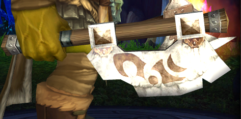 RazaronMadeye's tweet photo. So I was doing the new questline in Arathi and noticed the Hammerfall guards had updated textures of old orc axes, could we possibly be able to mog them please? Thank you! Old and new SS provided. 

(also, could you do it for all the old orc weapons? SS added) @WarcraftDevs https://t.co/j4Be6enskL