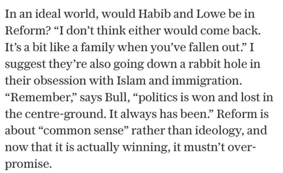 Ben Habib (@benhabib6) on Twitter photo Curious comment below from chairman of Reform, <a href="/drdavidbull/">Dr David Bull</a>
I am neither obsessed with Islam nor immigration. I am, however, acutely aware of the threats posed to our constitution, culture, security and economy by the combination of mass immigration and the progressive Curious comment below from chairman of Reform, <a href="/drdavidbull/">Dr David Bull</a>
I am neither obsessed with Islam nor immigration. I am, however, acutely aware of the threats posed to our constitution, culture, security and economy by the combination of mass immigration and the progressive